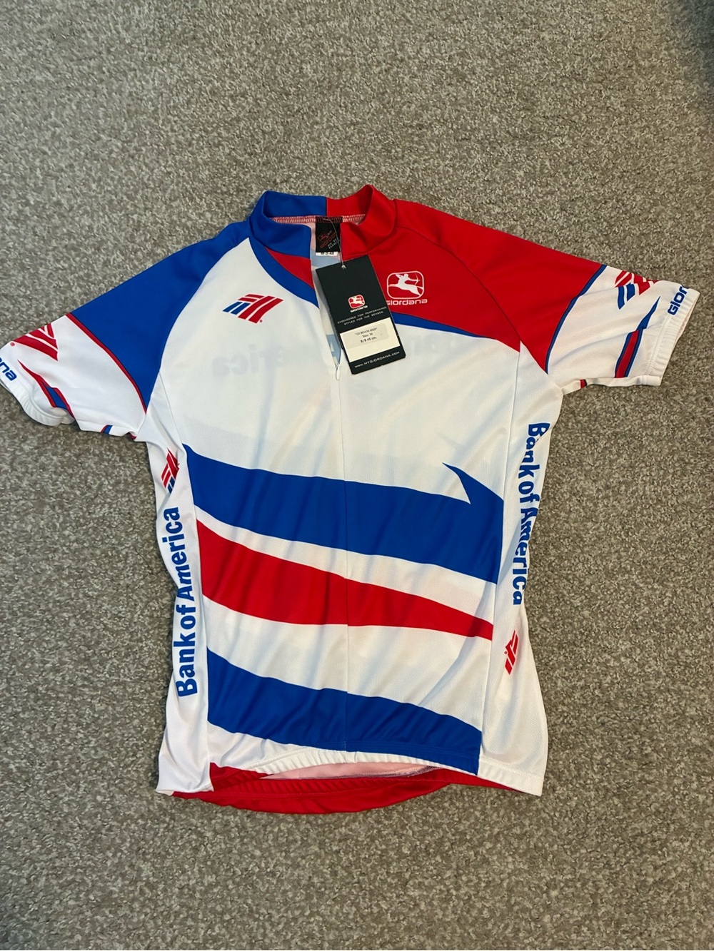 Giordana Bank Of America Cycling Jersey Men M Full Zip Made In Italy